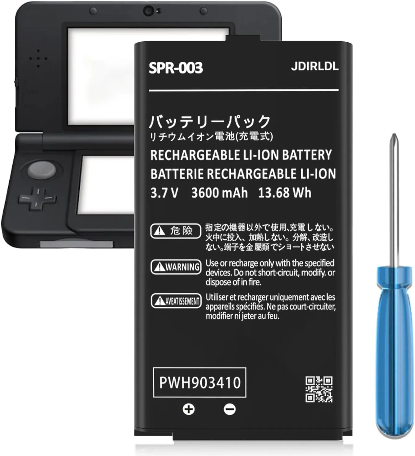 (3600mAh) Battery for Nintendo 3DS XL Game Console, 2025 New Upgrade High Capacity 0 Cycle Battery Replacement for SPR-003, New 3DS XL LL Game Console with Repair Tools - 2 Pack