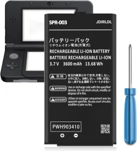 (3600mAh) Battery for Nintendo 3DS XL Game Console, 2025 New Upgrade High Capacity 0 Cycle Battery Replacement for SPR-003, New 3DS XL LL Game Console with Repair Tools - 2 Pack