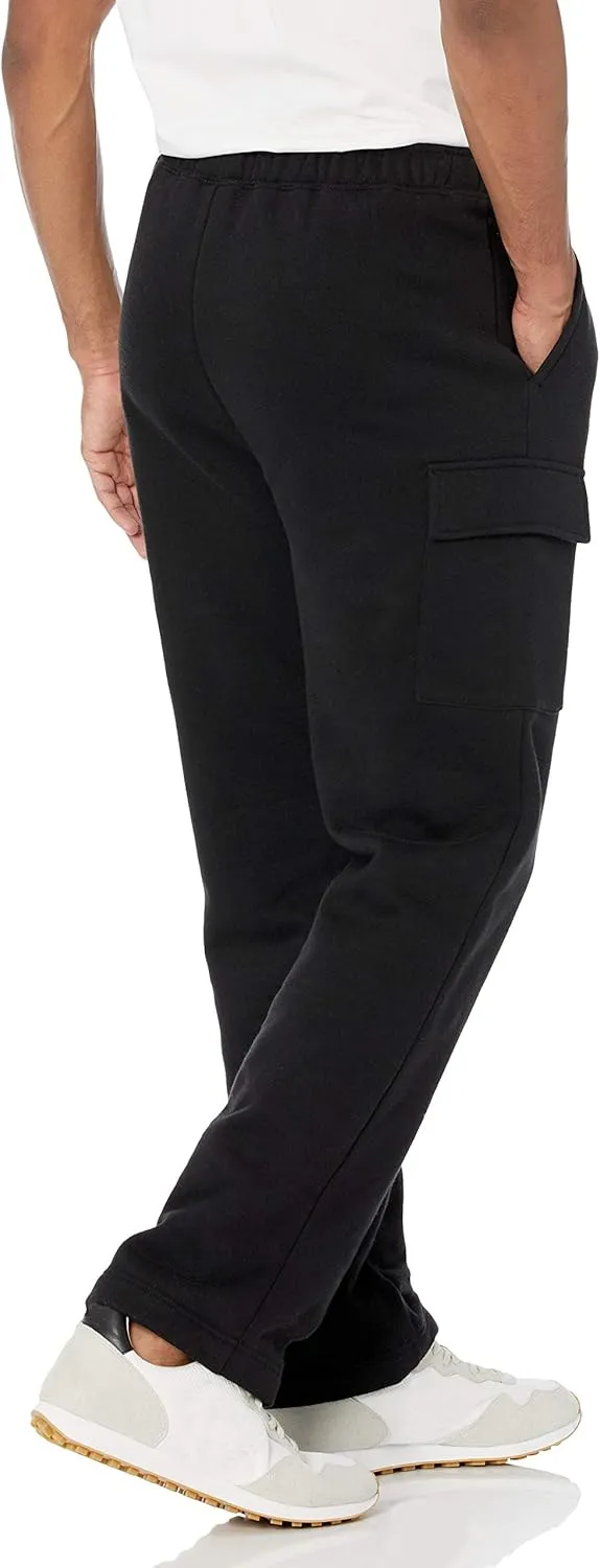 Amazon Essentials Men's Cargo Fleece Sweatpant with Open Hem