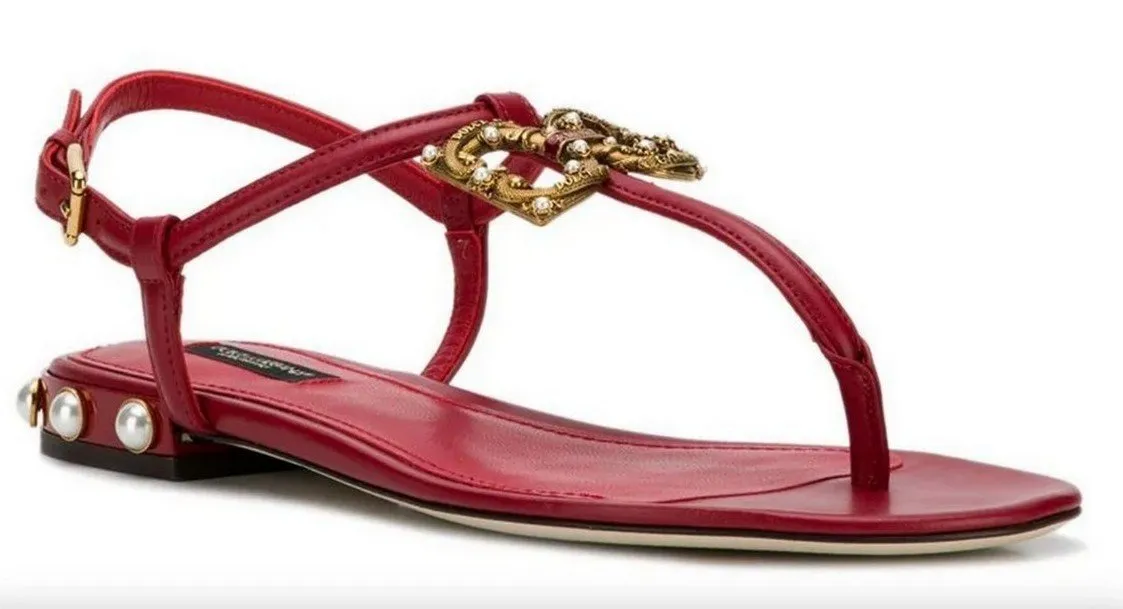 Amore Sandals with Logo, Red