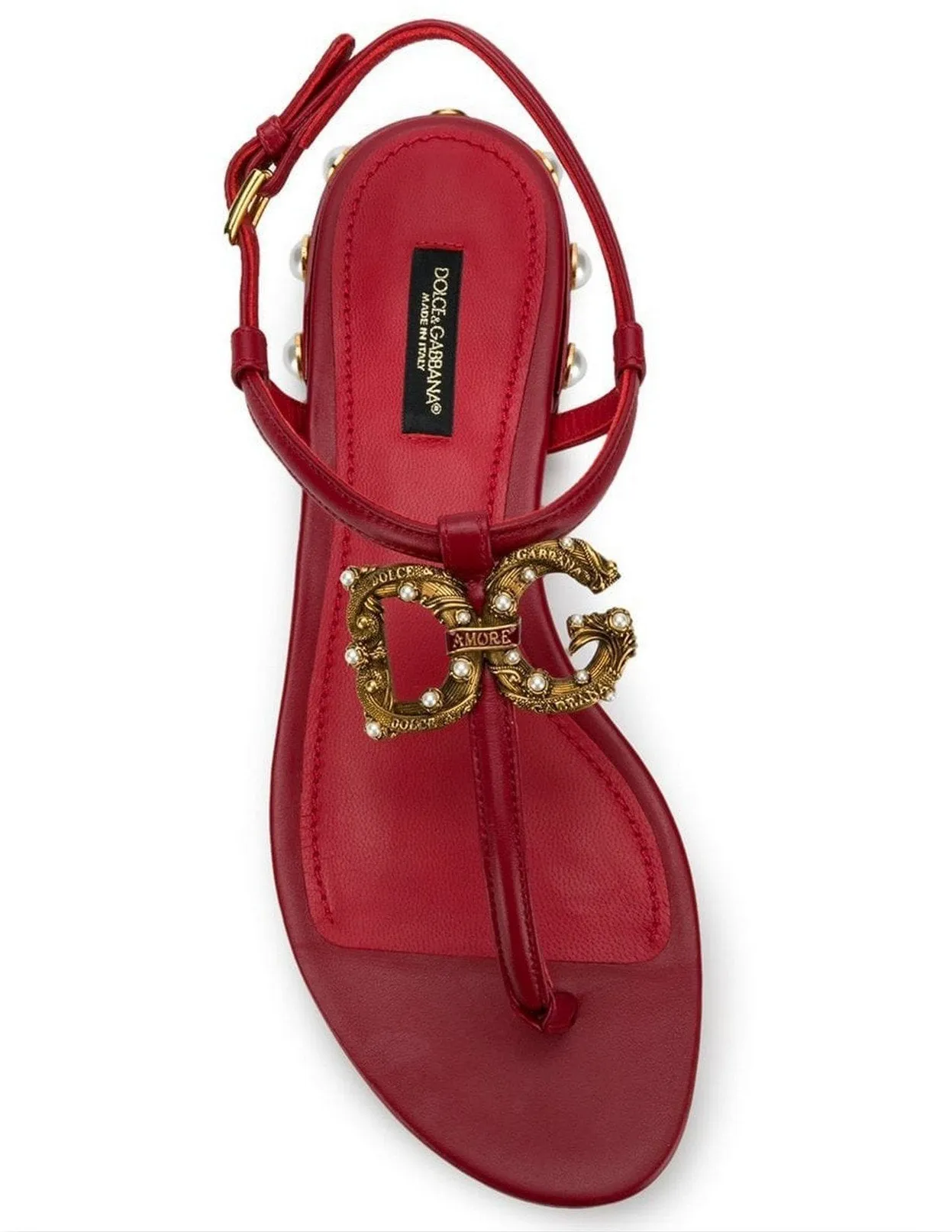 Amore Sandals with Logo, Red