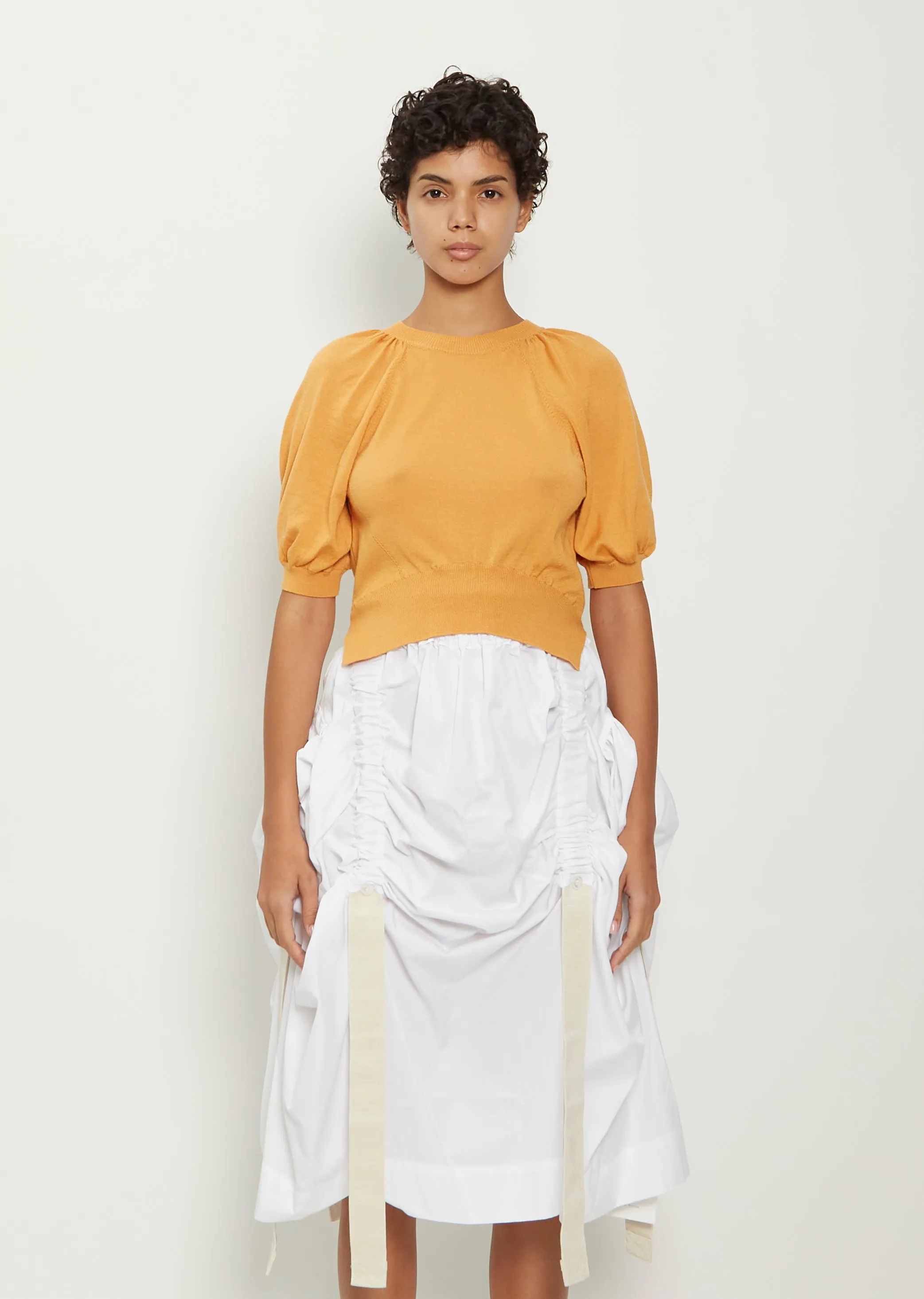 Cropped Puff Frill Top