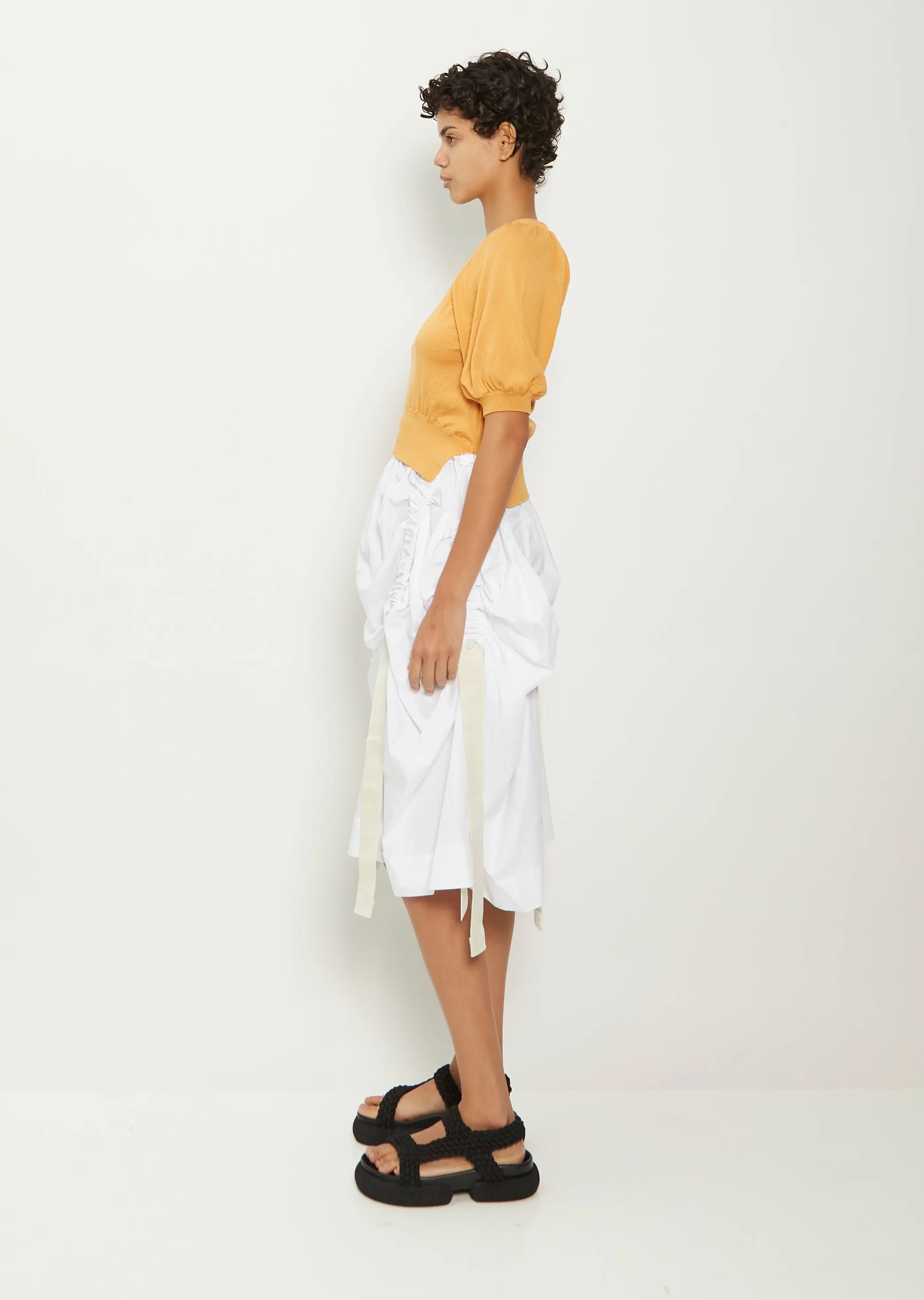 Cropped Puff Frill Top