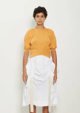 Cropped Puff Frill Top