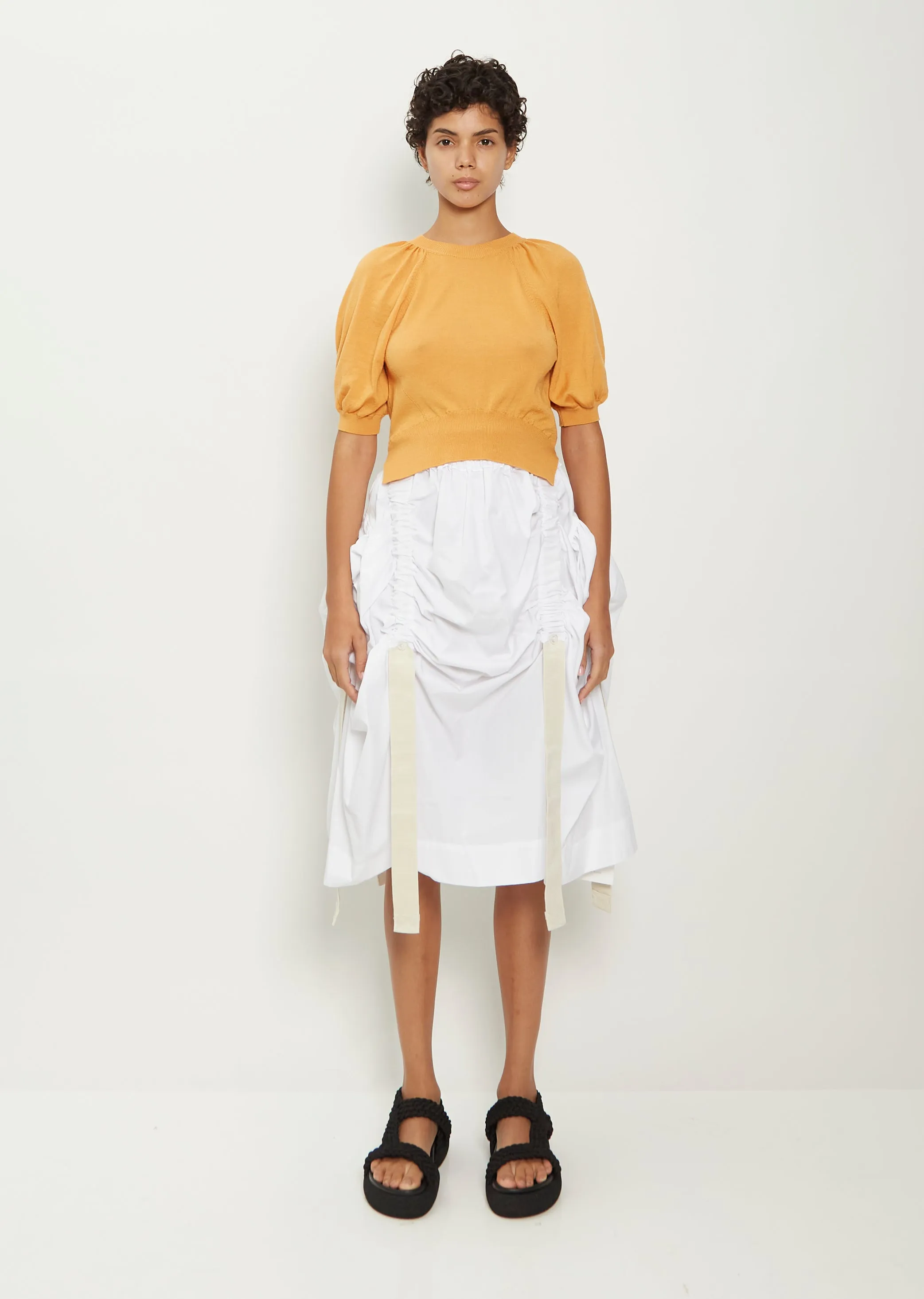 Cropped Puff Frill Top