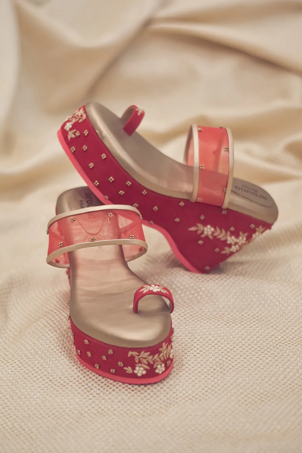 Hand Embroidered Red Wedges
