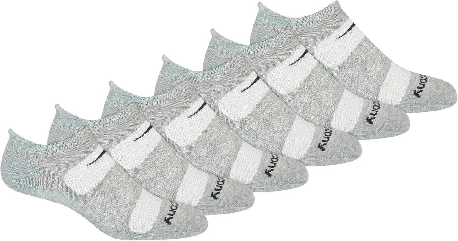 Saucony Men's Rundry Mesh Ventilating Comfort Fit Performance Tab Socks Available in M-XL (6, 12 Pairs)