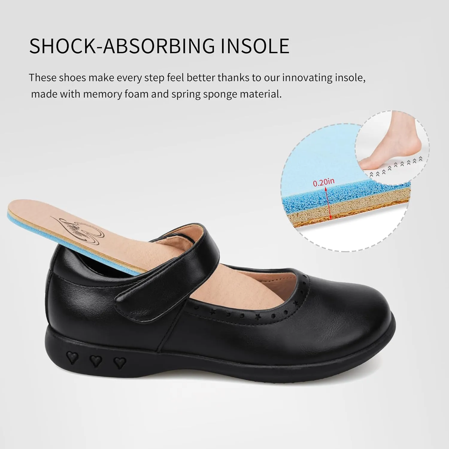 Stelle School Shoes for Girls Mary Jane Dress Shoes Uniform Flats (Little/Big Kids)