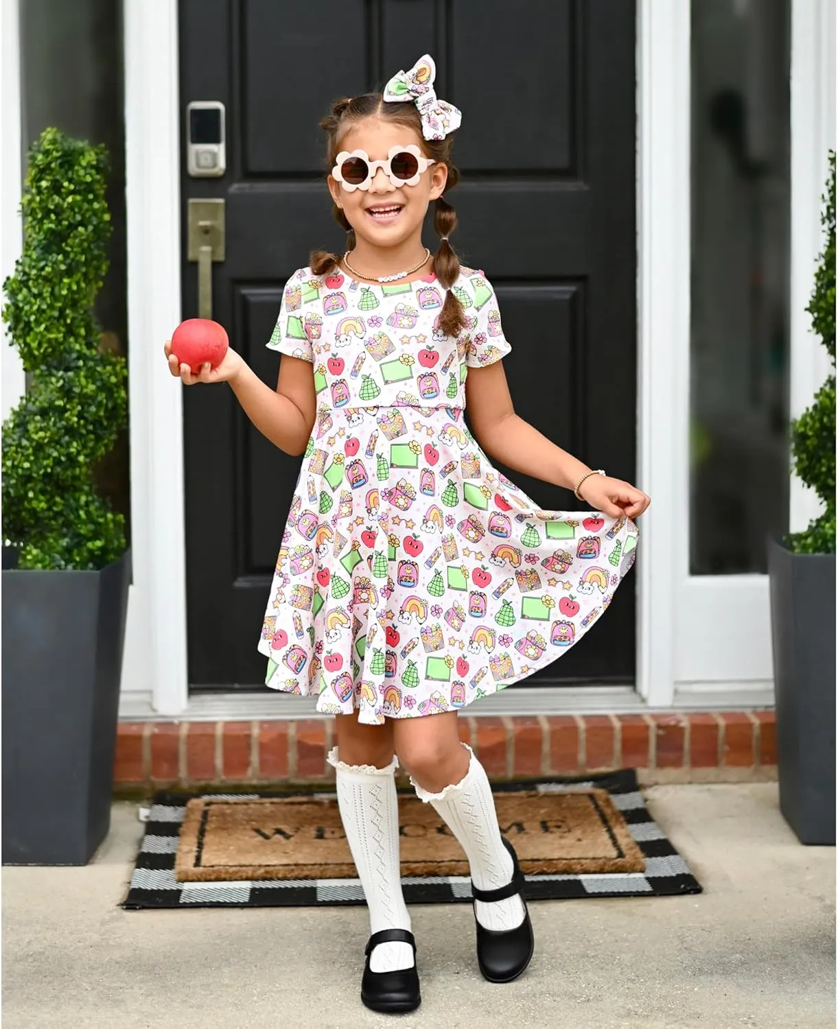 Stelle School Shoes for Girls Mary Jane Dress Shoes Uniform Flats (Little/Big Kids)